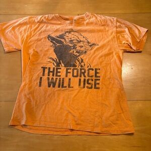 Star Wars L vintage the force I will use orange black graphic T-shirt